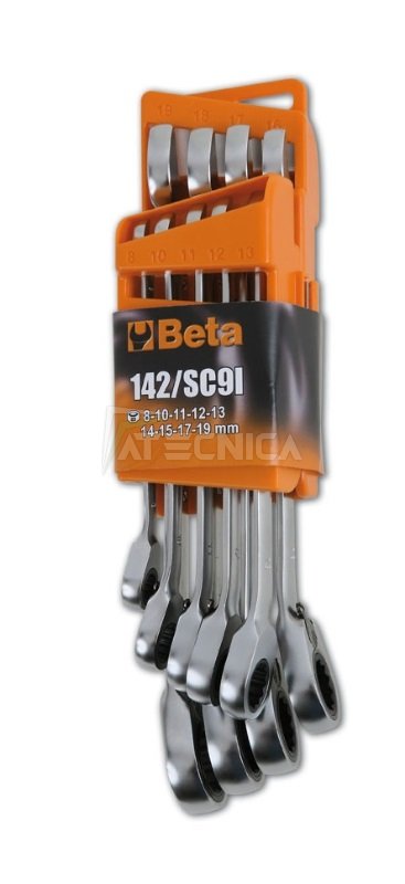 Serie 15 chiavi combinate a cricchetto reversibile Beta 142/S15 6