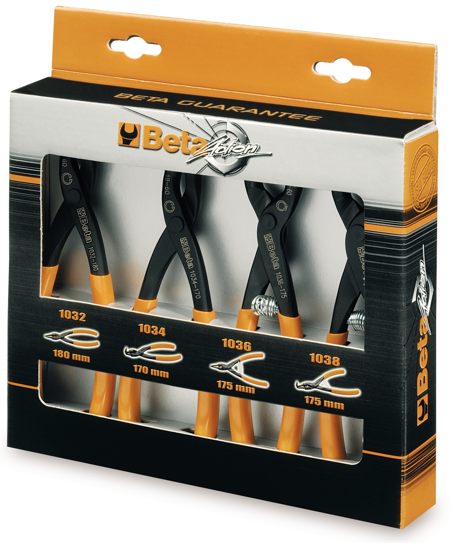 Set 4 pinze seeger Beta Tools 1031/S4 per anelli elastici di sicurezza