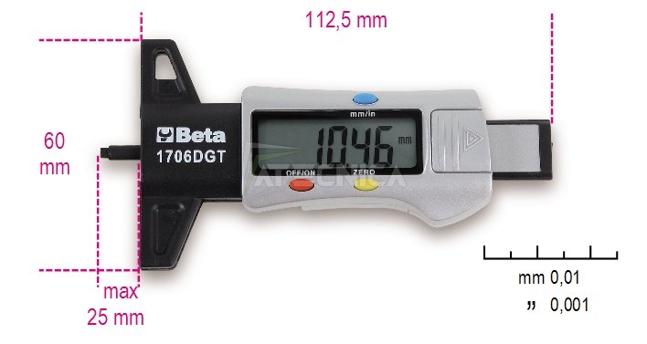Calibro digitale Beta 1706 DGT calibro di profondità per battistrada  pneumatici