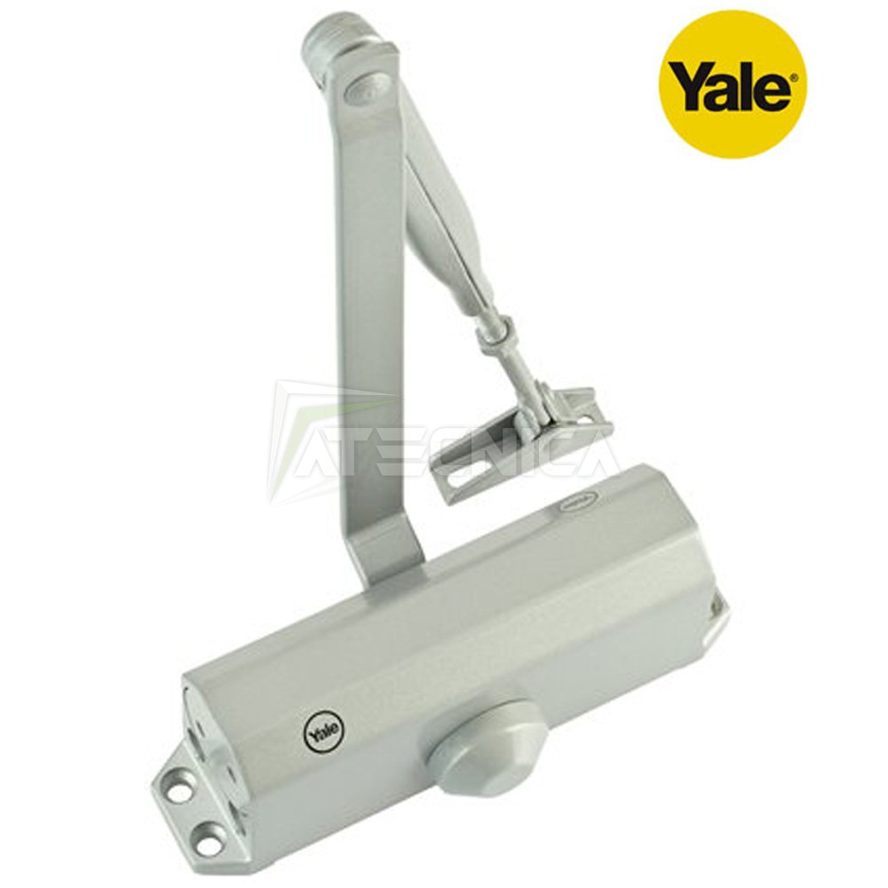 Chiudiporta YALE serie 3000-1-60-11 argento molla automatica per chiusura  porte