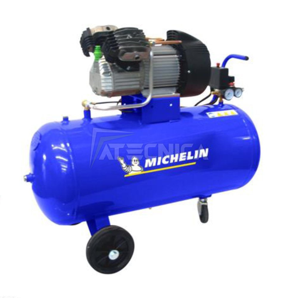 Compressore d'aria doppia testata 100l 3HP Michelin MBV 100/3 10bar  360l/min