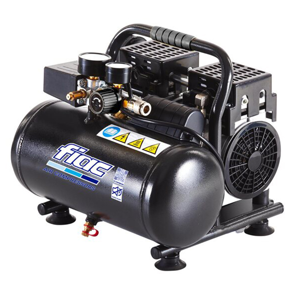 Compressore d'aria portatile silenziato 6l Fiac Super Silent 6-1 1,5Hp  1,1Kw