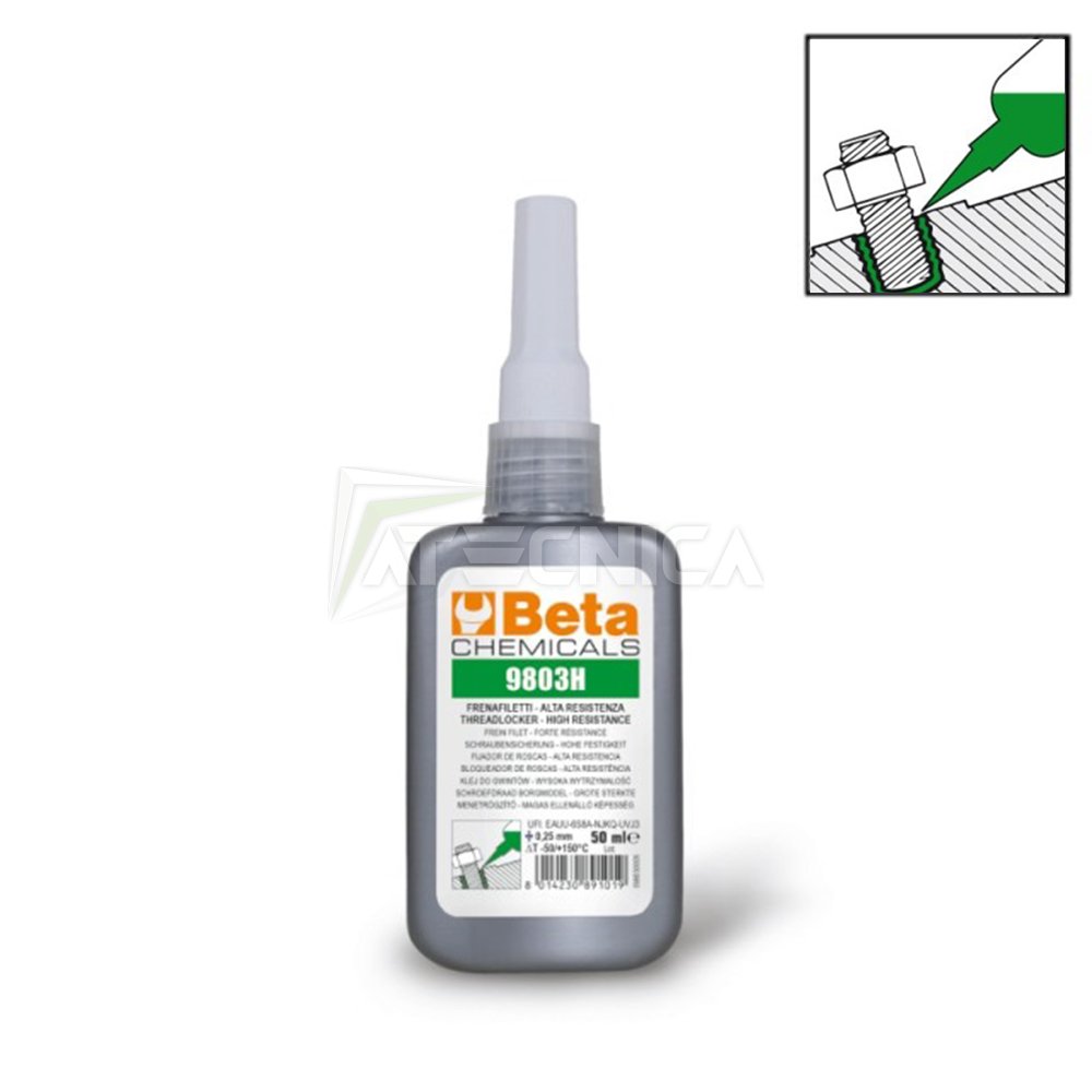 Colla frenafiletti alta resistenza anaerobico Beta 9803H 50 flacone medio  50 ml