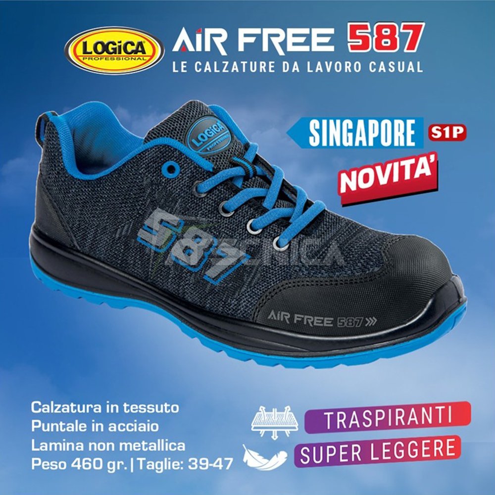 Scarpe antinfortunistiche sportive S1P Logica SINGAPORE leggere soletta in  schiuma