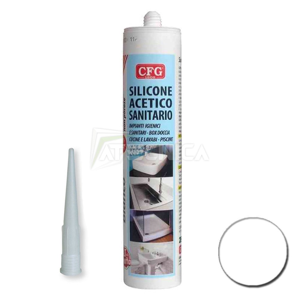 Silicone acetico sanitario bianco CFG W00080 cartuccia 280ml