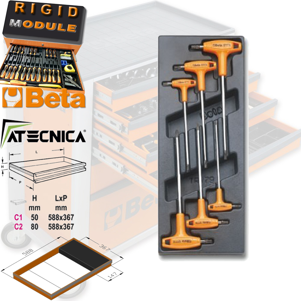 Termoformato Beta T55 C1-147 5 utensili chiavi esagonali TORX 97TTX T10-T30